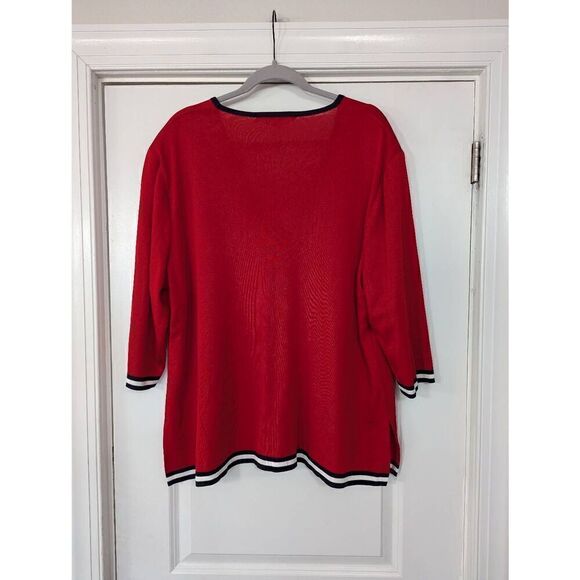 Exclusively Misook Cardigan‎ women's size 2X red blue patriotic plus size - Picture 10 of 10